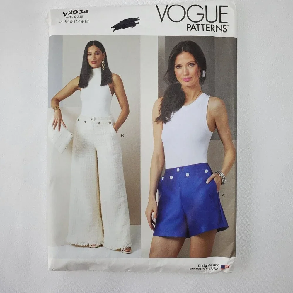 Vogue Patterns V2034 Misses Shorts & Pants Sewing Pattern Size B5 8-10-12-14-16